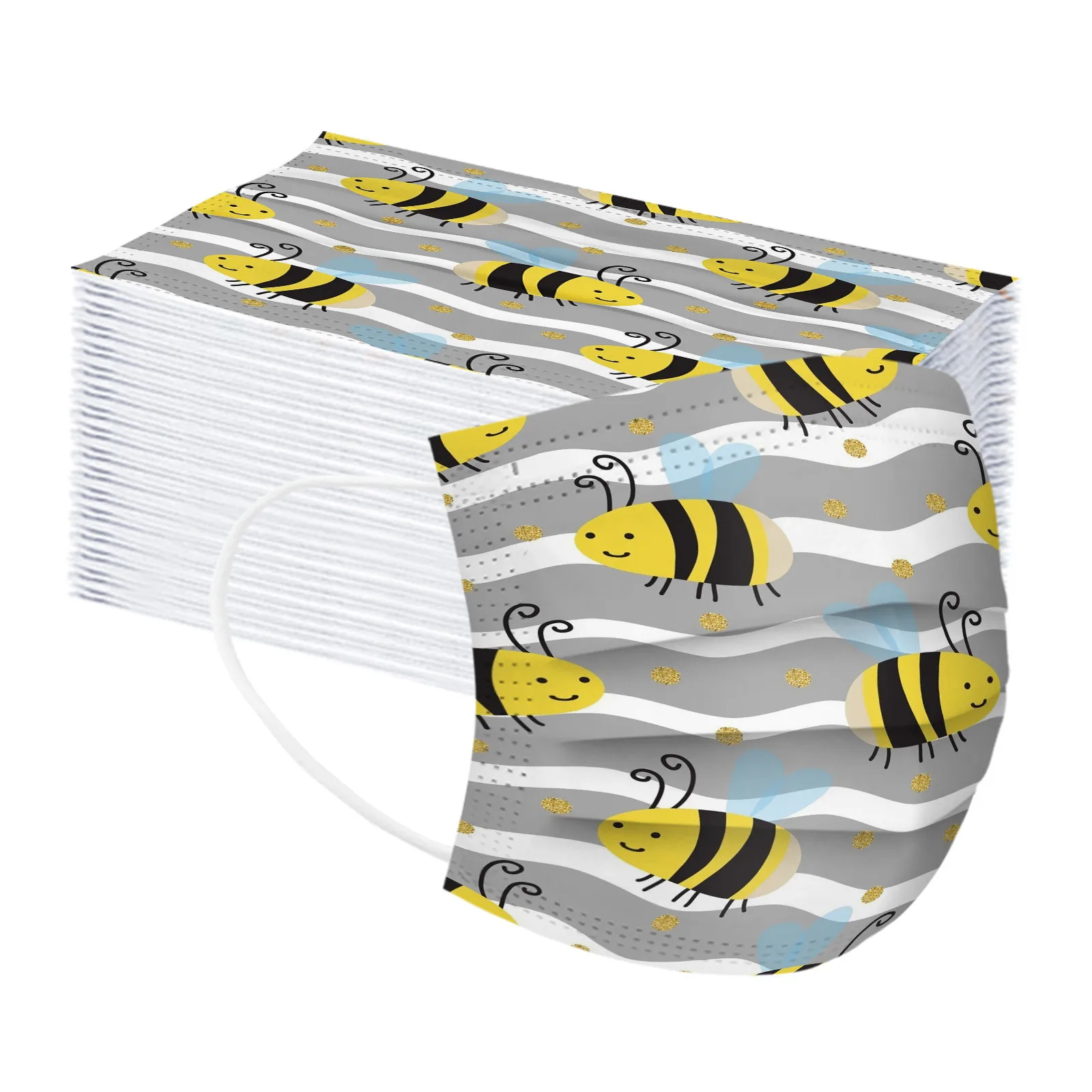 10/50 шт. одноразовые маски для лица с рисунком пчелы | Тематическая одежда и