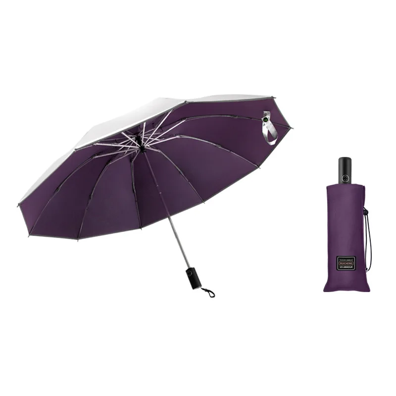 Новый автоматический зонт обратного сложения Алюминий сплав 10 кости очень