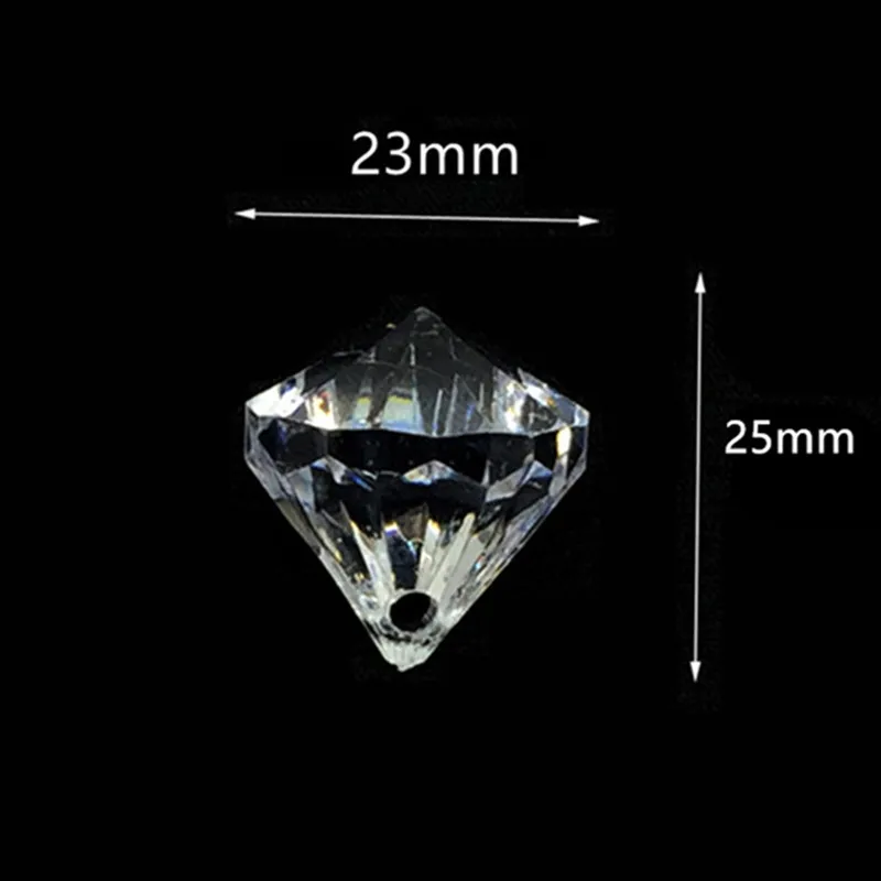 Clear (25x23mm) 12 шт./лот подвесная люстра в виде ромба, акриловые хрустальные бусины для дома, сделай сам, украшение для свадебной вечеринки - Цвет: Clear (25x23mm)
