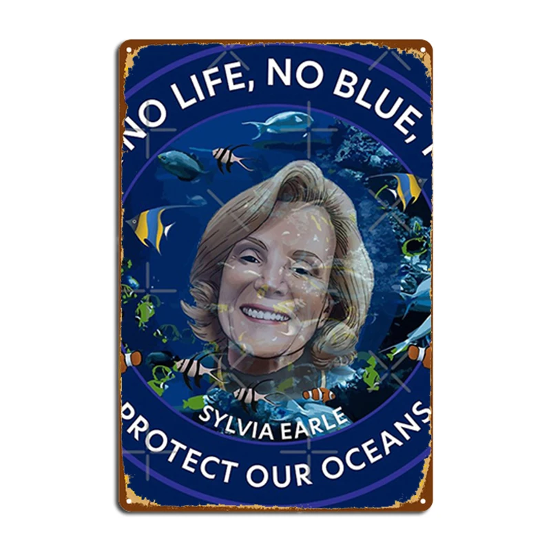 Silvia Earle Ocean Hero сохранить наши океан металлические знаки клувечерние НКА Кухня