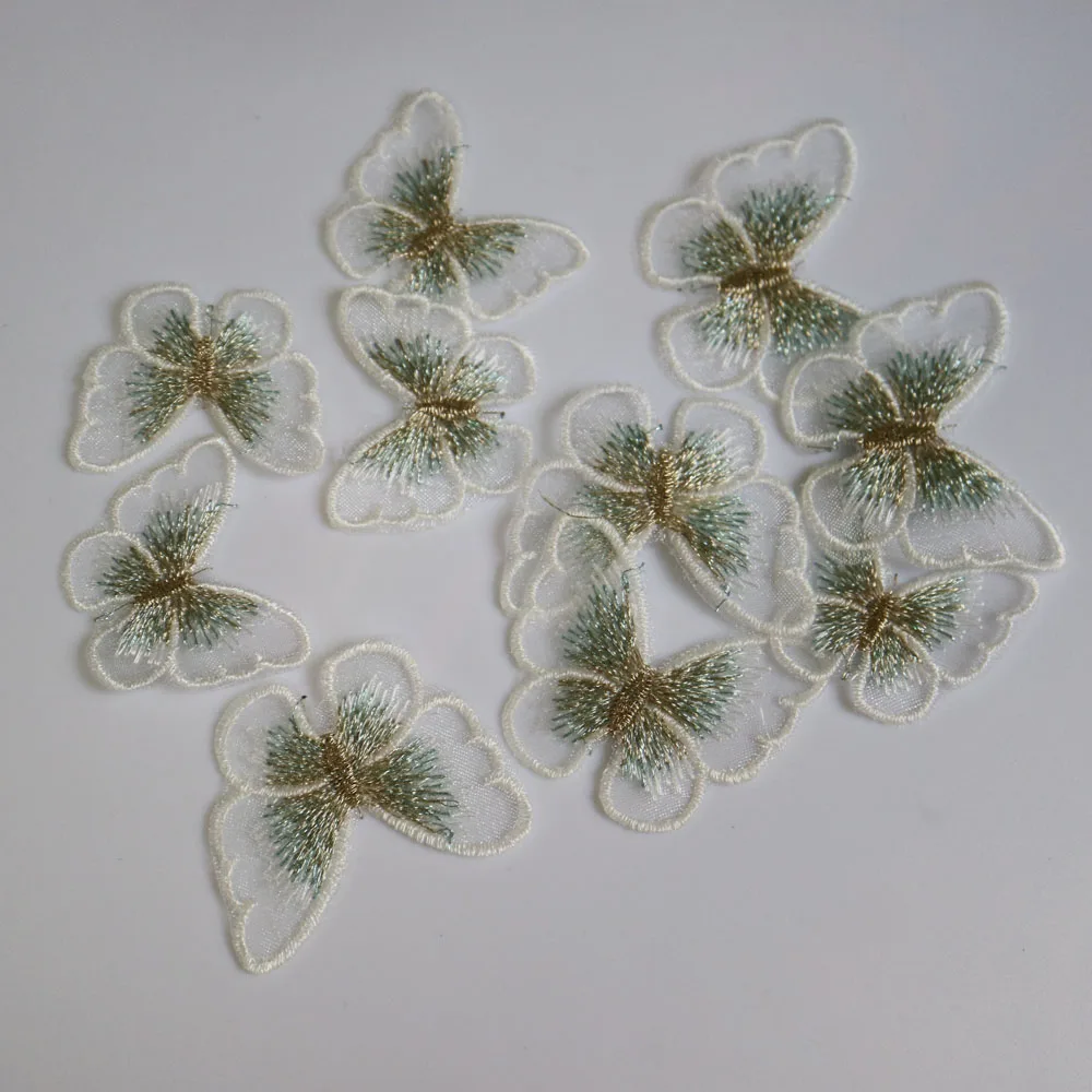 10 шт. декоративные нашивки Бабочки из органзы|Заплатки| |