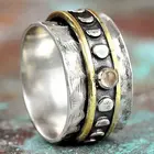 Женское двухцветное кольцо с градиентом, обручальное кольцо с золотым покрытием, массивное Ювелирное Украшение в винтажном стиле, 2021