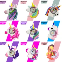 10 pcs wholesale unicorn watch children watches 10pcslot pony watch factory hot sale kids learn time toys baby watches clock