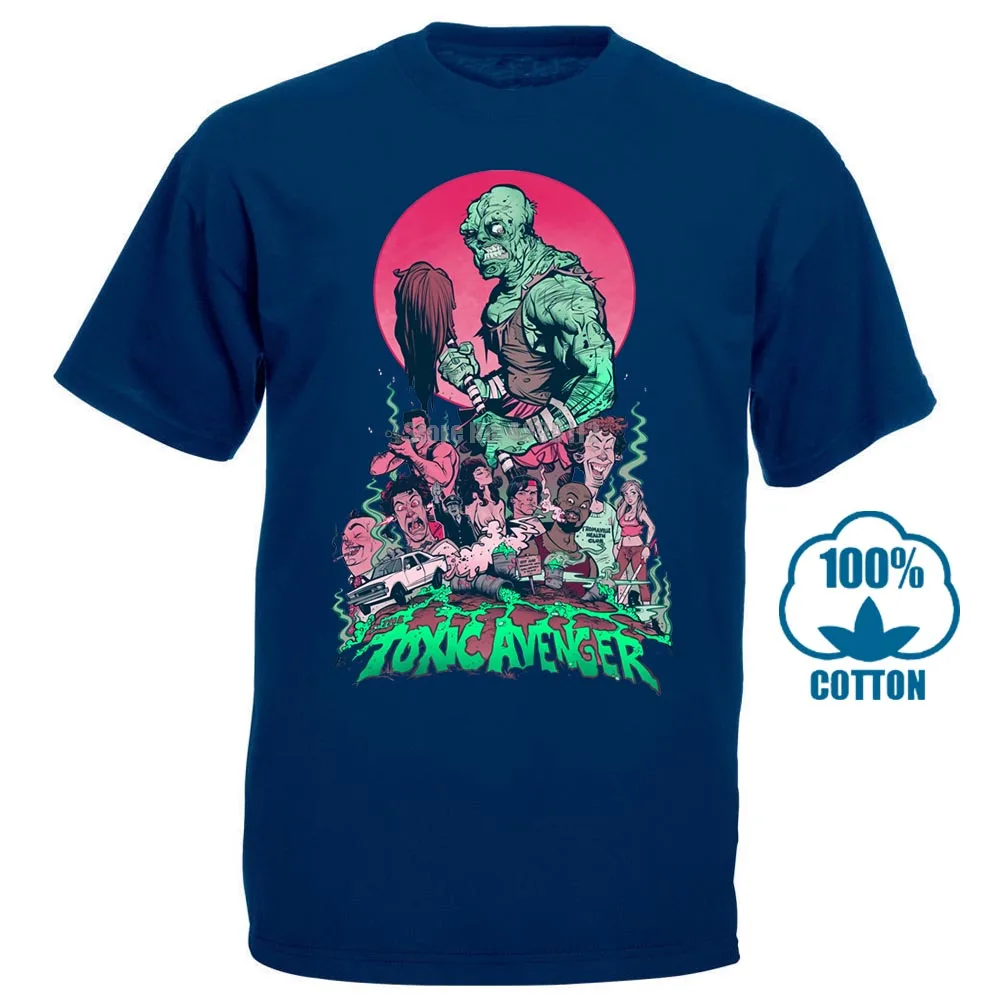 Тёмно-синий Toxic Мститель рубашка Toxic Розовый S 5Xl Графический Футболка мужская футболка короткий рукав круглый вырез - Цвет: Тёмно-синий