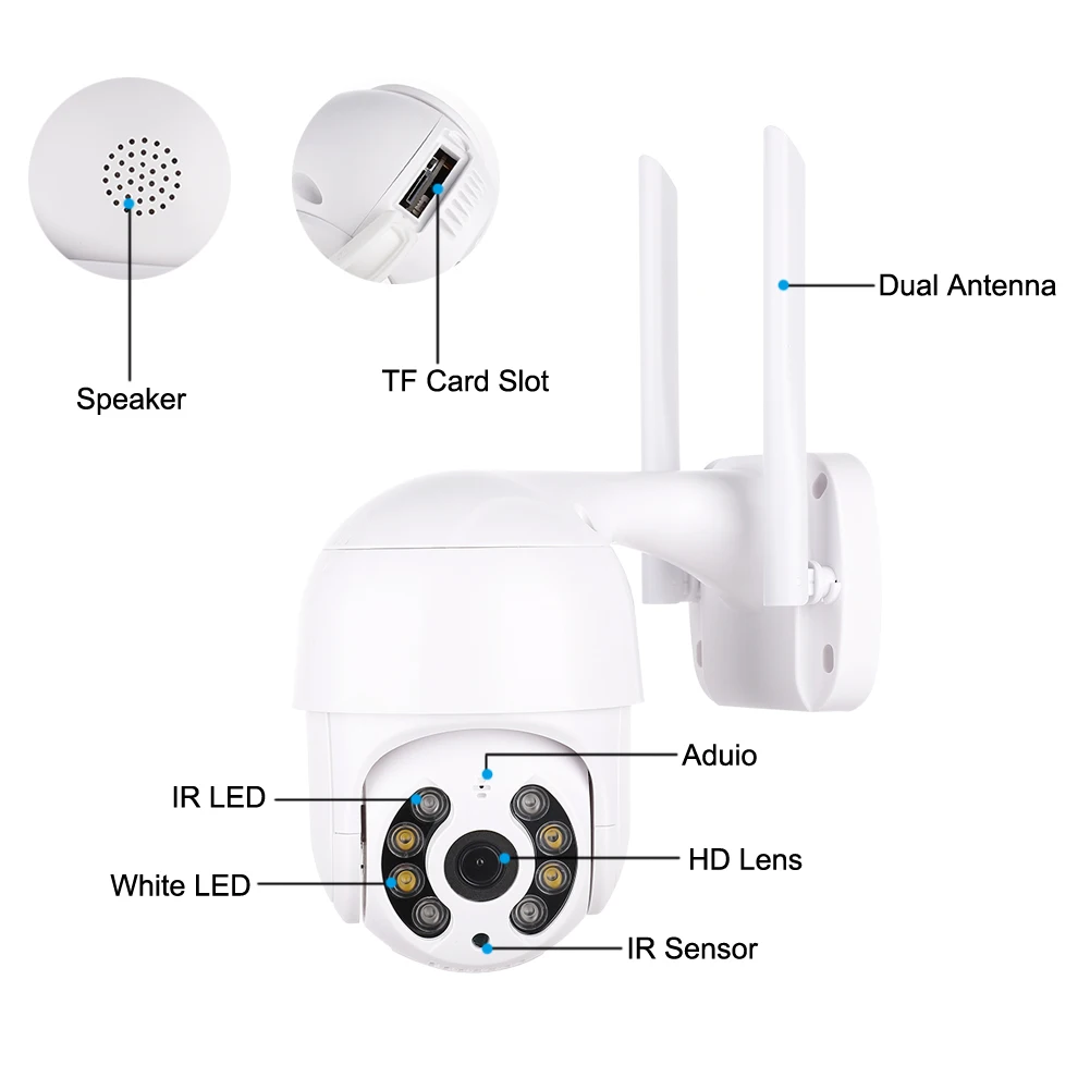 

2MP Outdoor Wifi Camera 1080P Waterproof Two Way Audio Wireless Network Camera Household Surveillance Security Camera