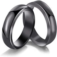 1pc creative 3 styles black finger ring for couples fashion natural stone goth smooth round flat non magnetic joint ring jewelry