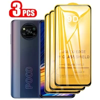 3pcs 9d full cover tempered glass on for poco x3 nfc m3 f3 pro screen protector for redmi note 11 10 9 s 8 t a pro screen glass