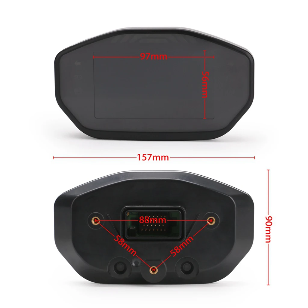 

Motorcycle Speedometer Odometer 14000 RPM 299 MPH 6-Gear Universal Black