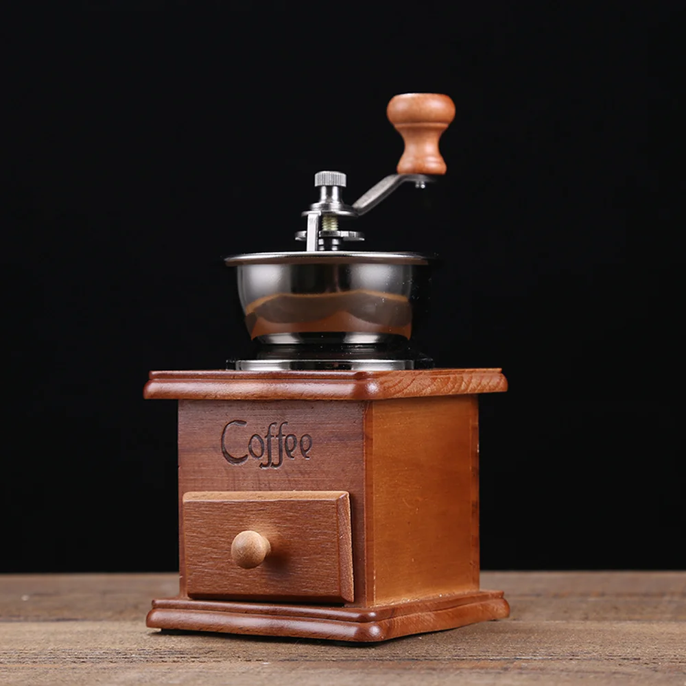 Высокое качество Ретро классический деревянный ручной Cranked кофемолка креативный