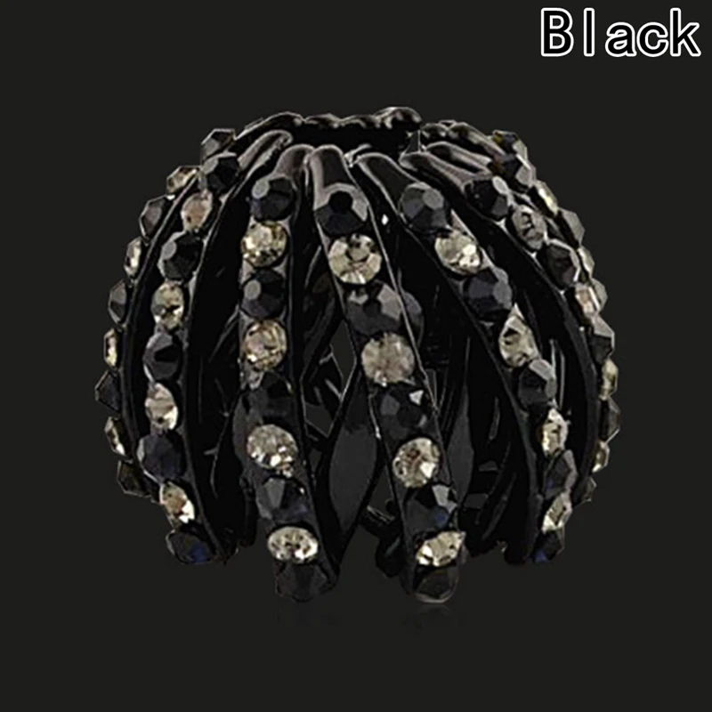New Style Crystal Color Bird Nest Ponytail Holder Fair Crab Claw Clip Hairpin Rhinestone For Women Girls Headwear