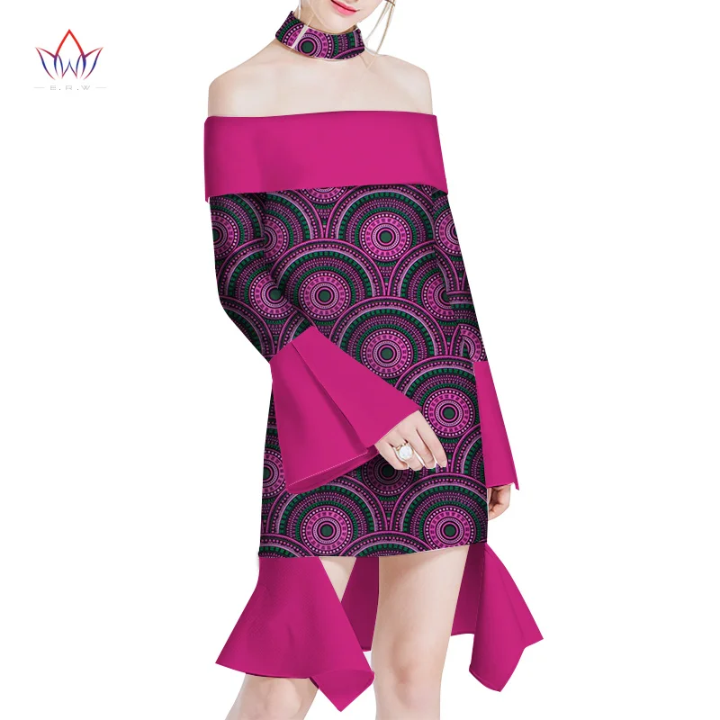 

2021 Summer Dresses Plus Size African Dresses For Women Strapless Women African Clothing Knee Length Everyday 6xl Dress WY2049