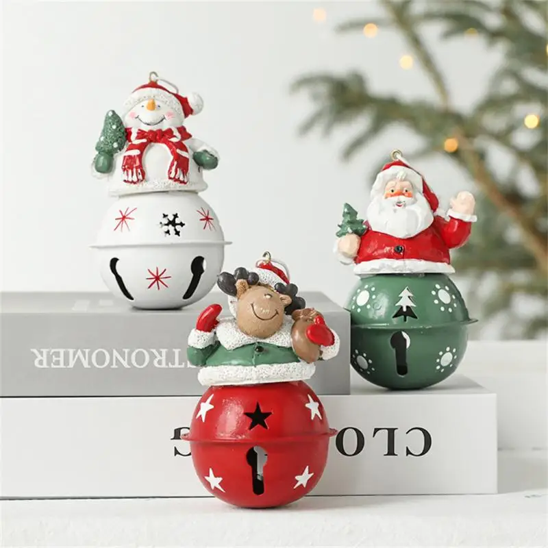 

Christmas Bell Santa Claus Snowman Elk Bell Metal Jingle Bells Pendant Xmas Tree Hanging Ornament For Home New Yeas Decor