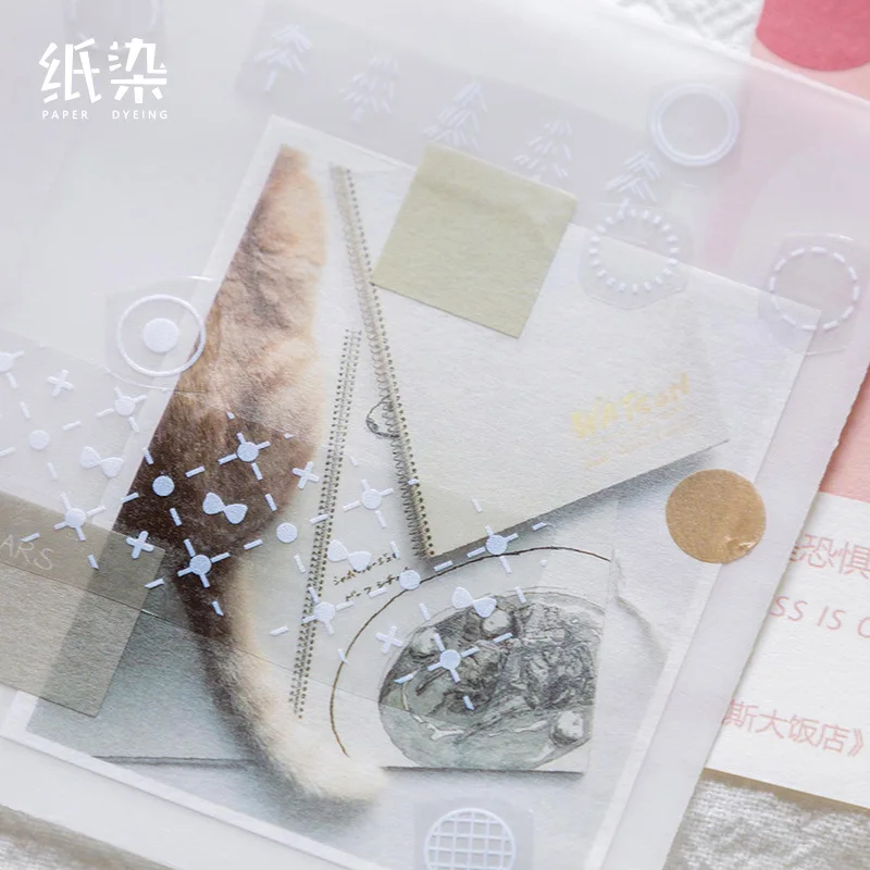 Ретро прозрачные кружевные листья цветы лес набор декоративного скотча Васи