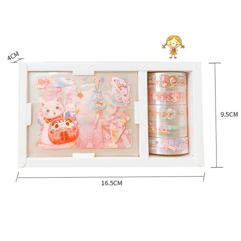 

Cartoon Washi Tape Set Decorative Stickers Scrapbooking Masking Tape For DIY Crafts Diary Album Decor Journal Planner Kids Gift