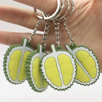 creative fashion durian keychain women girls bag ornaments car pendant key chains cartoon simulation tropical fruit keyring gift