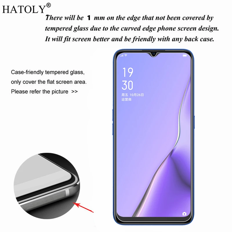 Pel&iacute;cula de vidrio templado para OPPO A5 2020, Protector de pantalla de tel&eacute;fono HD 9H, vidrio Protector para OPPO A5 2020, 2 uds.-2