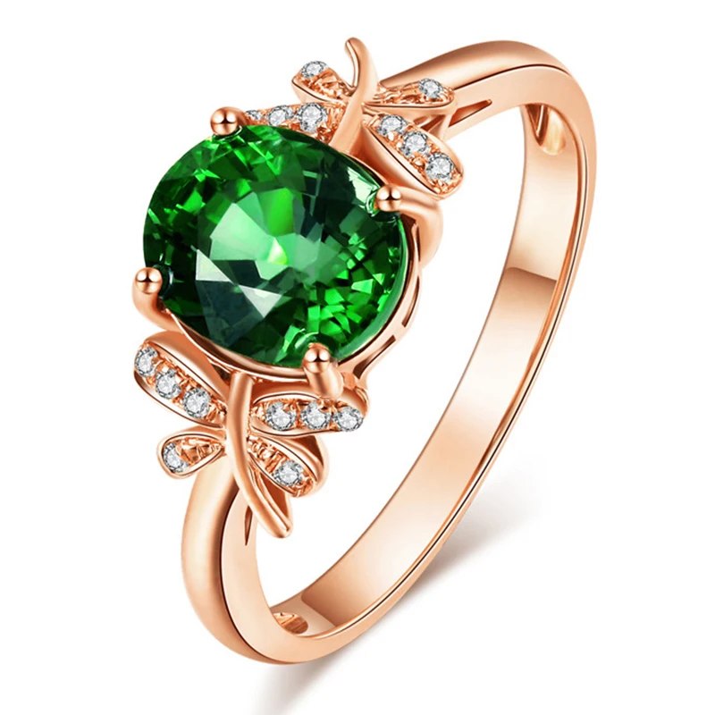 Женское кольцо из серебра 100% пробы с изумрудом | Украшения и аксессуары