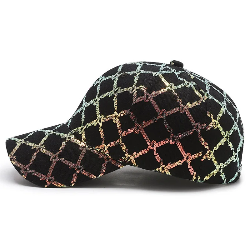 fashion trend sequins baseball cap lady  street outdoor beach snapback hat summer UV protection visor hat