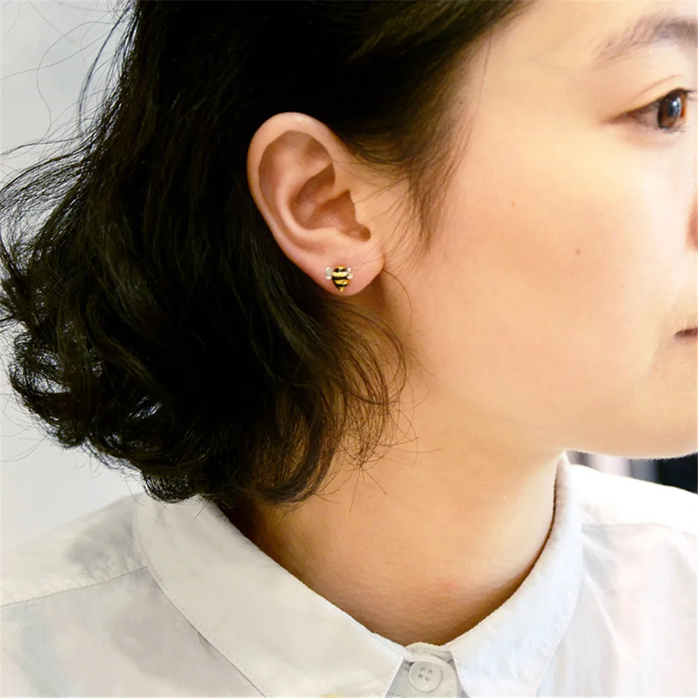 Серебряный Цвет пчелы изысканные серьги гвоздики Творческий имеет женскую