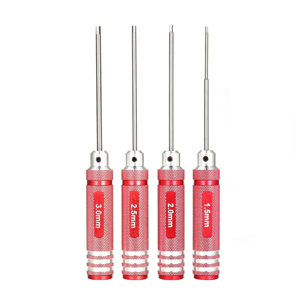 

4pcs Hex Screwdriver Set 1.5 2.0 2.5 3.0mm Titanium Plating Hardened Tools Kit For RC Helicopter HSP Traxxas Car Racing Drone