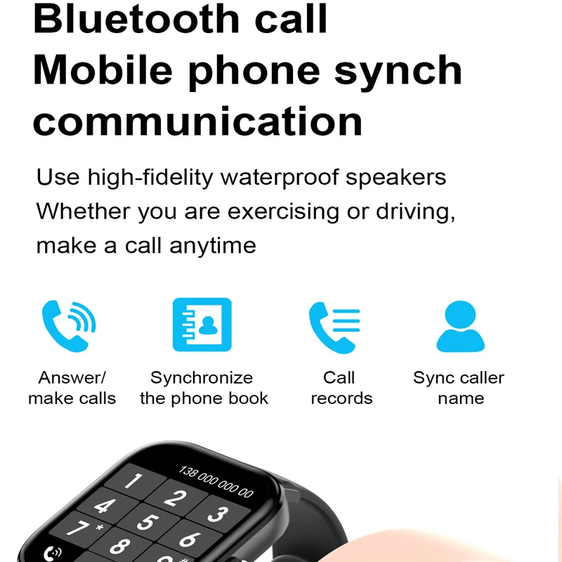 

Women Smart Watch Men Bluetooth Call 1.75 inch 420*485 Heart Rate Monitor IP67 Waterproof Tracker Fitness Sport Smartwatch