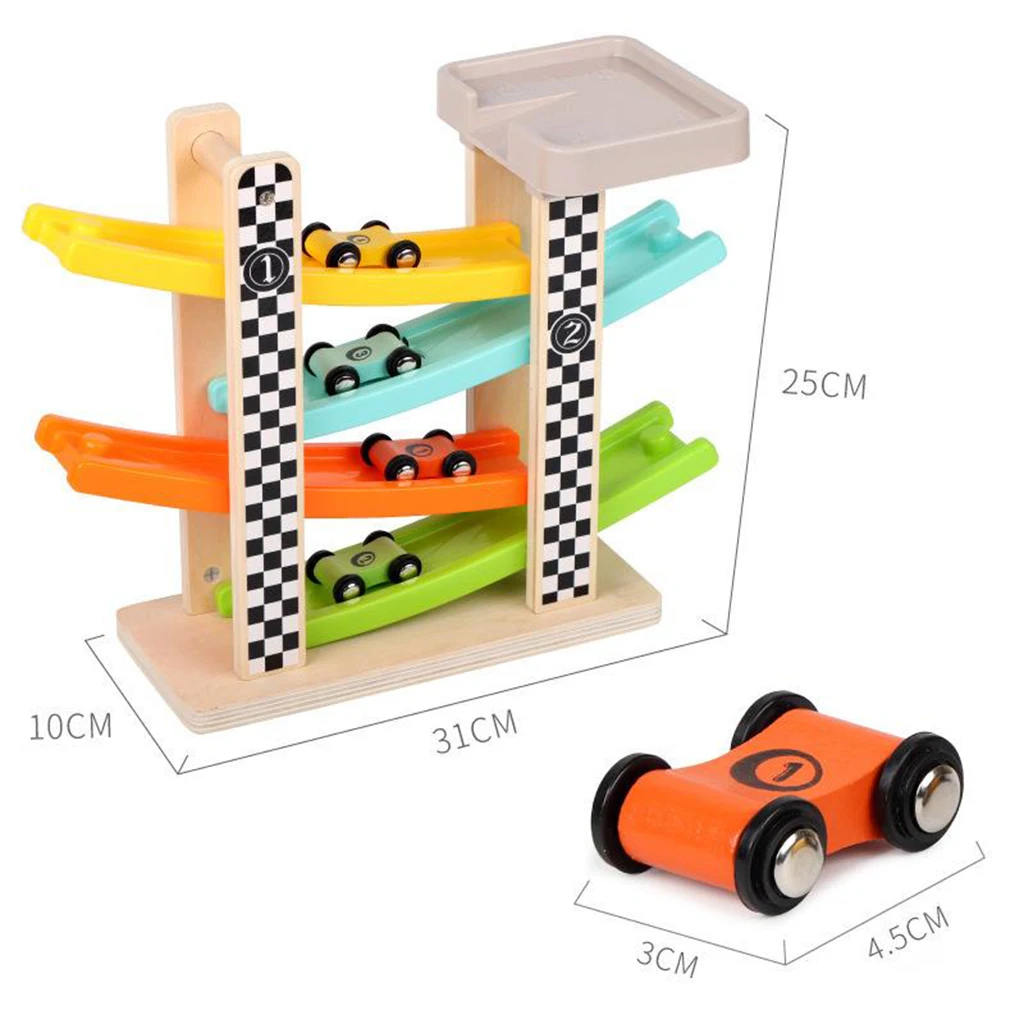 

Toddler Toys Race Track Car Gifts for 1 2 3 Year Old Boys - with Wooden Car