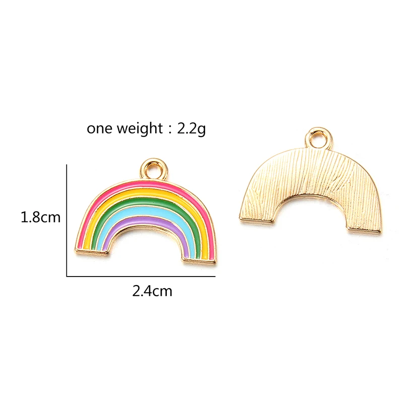 Small Rainbow Колокольчики с эмалевым покрытием снежинки-подвески 10 шт. рождественские привидения Подвески Ремесло для DIY украшения ожерелье серьги браслет ювелирные изделия аксессуар - Окраска металла: Small Rainbow