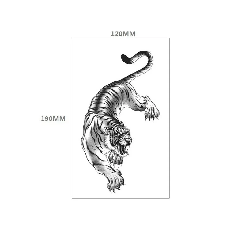 Тату наклейки водостойкие на грудь и спину Временные татуировки тигр змея