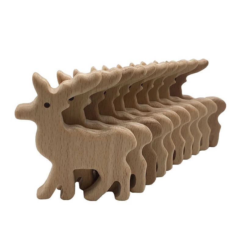 

2pcs/ Lot Infant Baby Wood Teether Shape Natural Wooden Baby Teether Toys Wood Teething Accessories Baby Shower Gifts Silicone