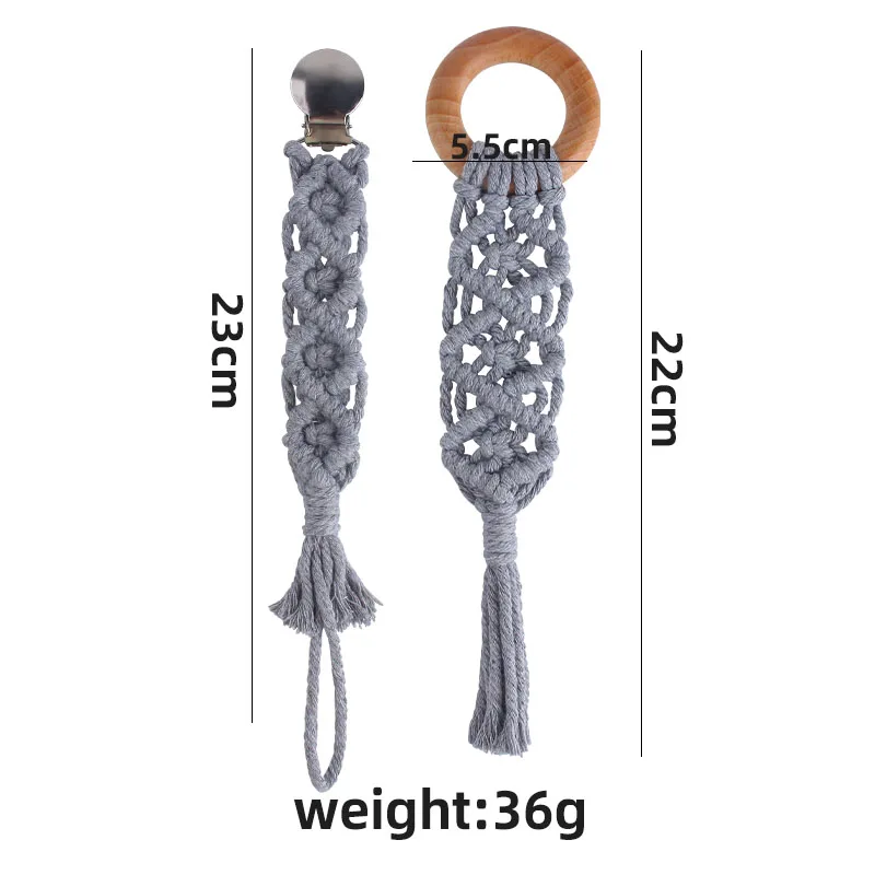 

XCQGH 1PCS Handmade Braided Pacifier Holder Chain and 1Pcs Baby Teether Ring Rattle Best Shower Gift