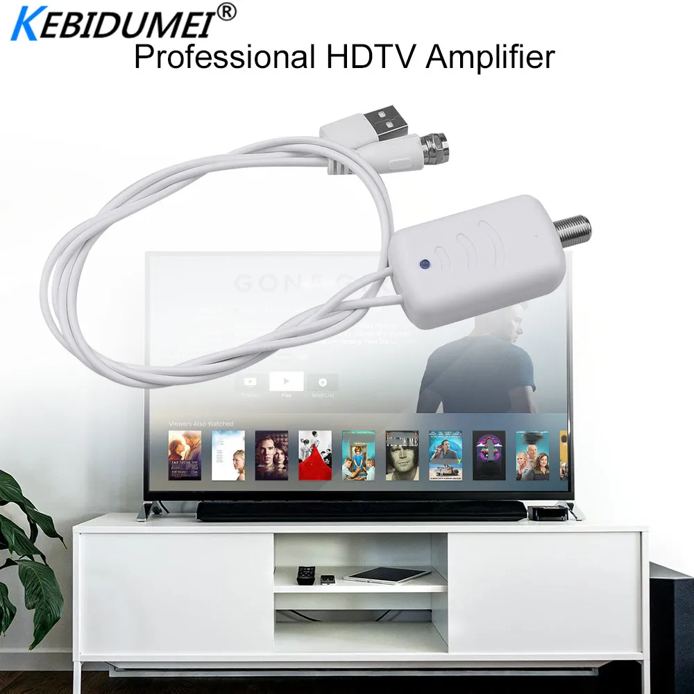 Kebidumei Easy Installation TV Signal Amplifier Booster Digital HD for Cable TV Fox Antenna HD Channel 25DB TV Signal Amplifier