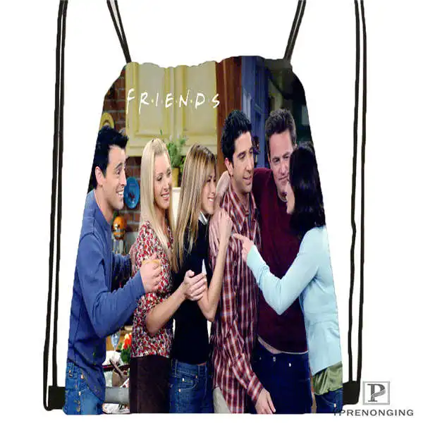 Custom friends-литая походная сумка на шнурке милый рюкзак для детей (черная спинка) 31x40