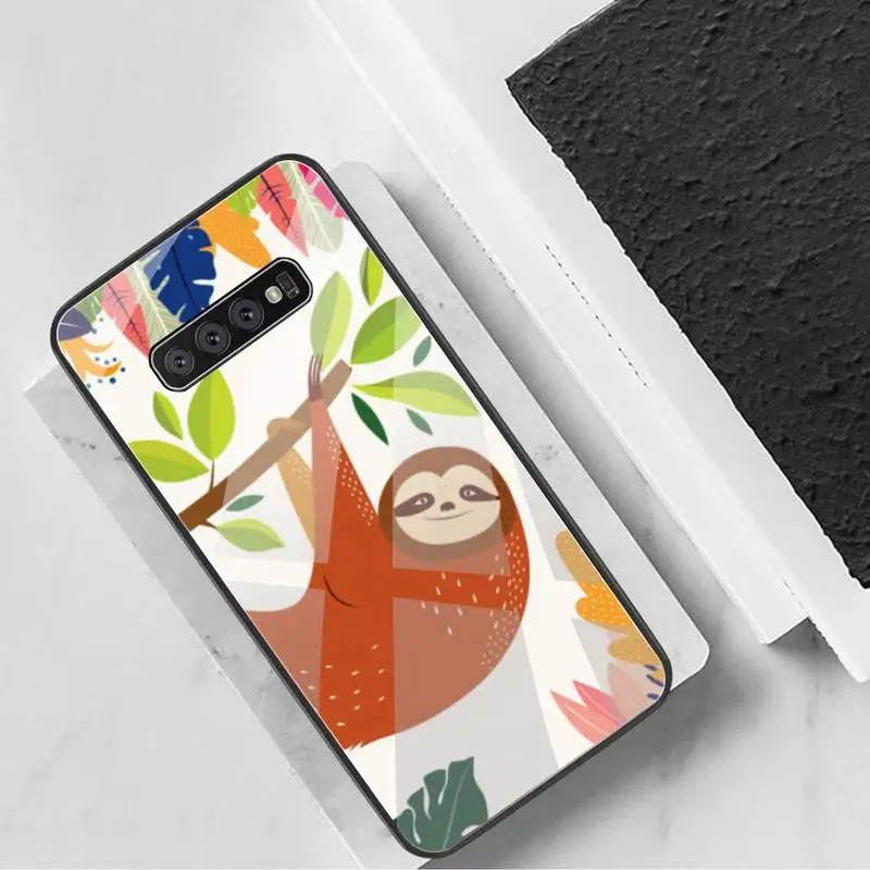Ленивый ленивый мультяшный чехол для телефона из закаленного стекла Samsung S20 Plus S7 S8