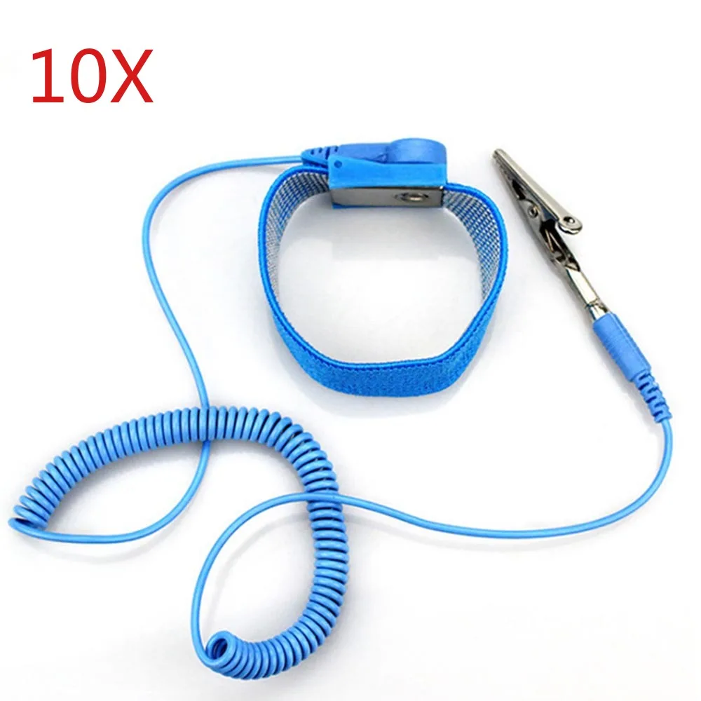 10 шт./лот регулируемый ПВХ электростатический Антистатический браслет разрядный