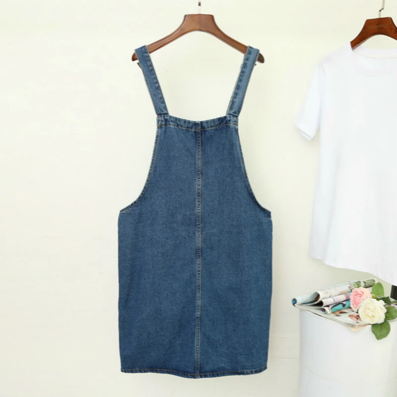 2020 Summer Womens Strap Jeans Dresses Casual Sleeveless Pockets Vestido Suspender Denim Sundress Plus Size Overall Mini Dress | Женская