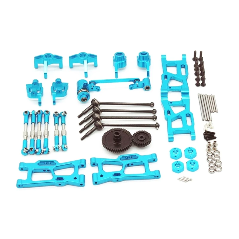 

for WLtoys 124018 124019 144001 RC Car Parts Metal Upgrade Kit Drive Shaft Pull Rod Swing Arm Steering Cup Gear