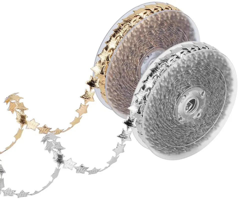 

Лента кружевная со звездами, ширина 32,8 дюйма, 2 рулона, 0,61 ярда