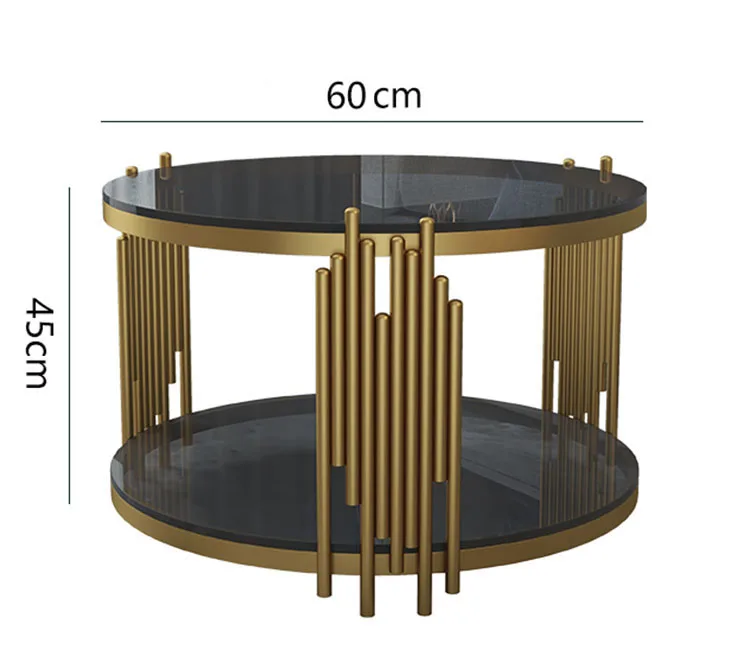 Роскошный круглый журнальный столик для гостиной двухслойный стол мраморное