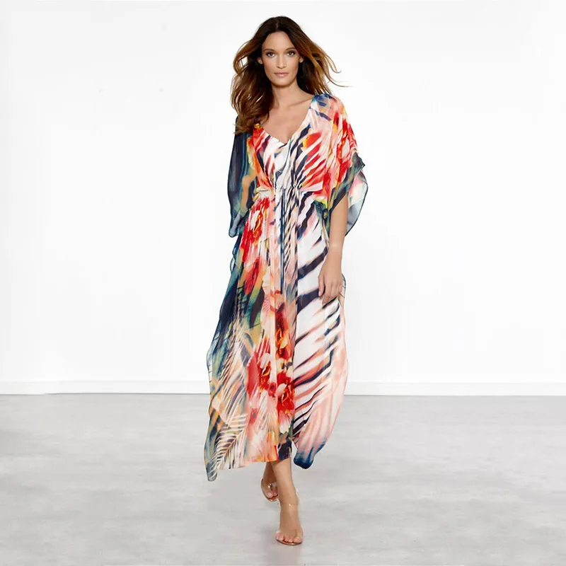 Наряд кафтан на пляж накидка сексуальное платье шифон Бикини Купальники Туника