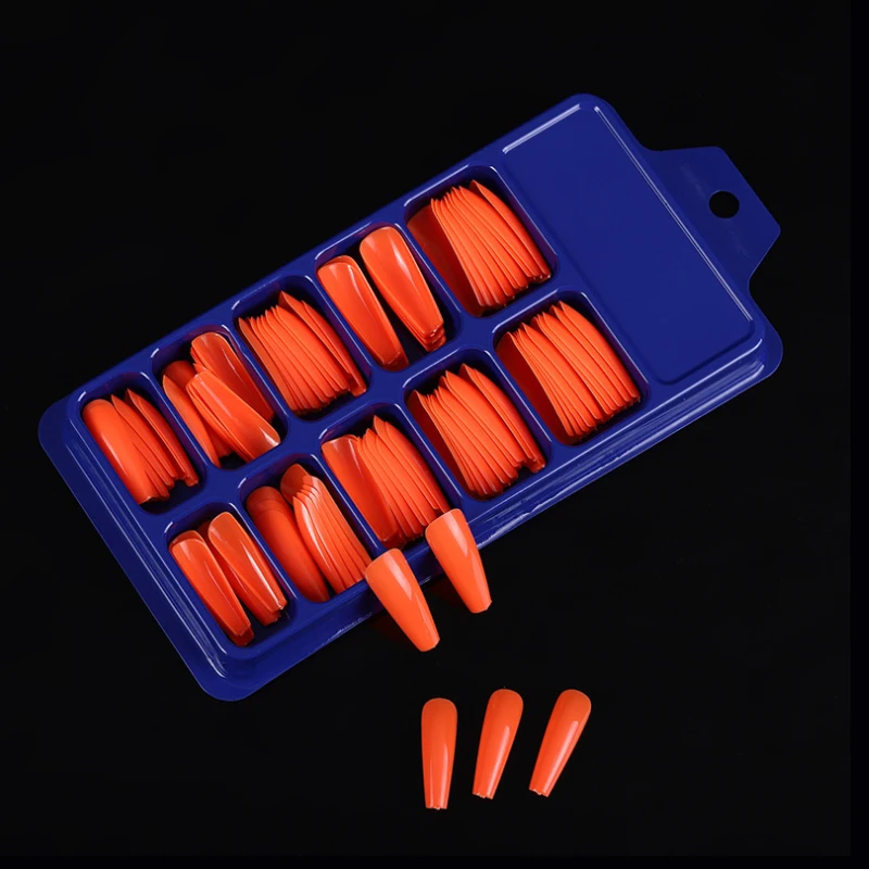 Новый 100 шт./кор. поддельные накладные ногти длинные балерины ясно гроб