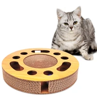 pet cat scratcher interactive catnip toys kitten scratching cardboard with balls educational toy turntable ball pet supplies