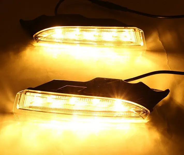 2 шт. 12 В LED DRL Светодиодный дневной светильник белым светом сигнал поворота