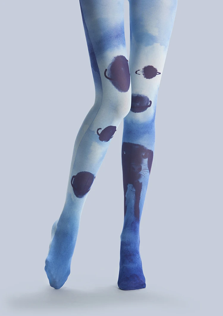 Уникальные чулки VP темно синие Колготки с рисунком звездного неба