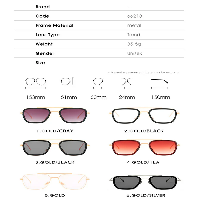 Мужские солнцезащитные очки в стиле стимпанк с металлическим квадратным