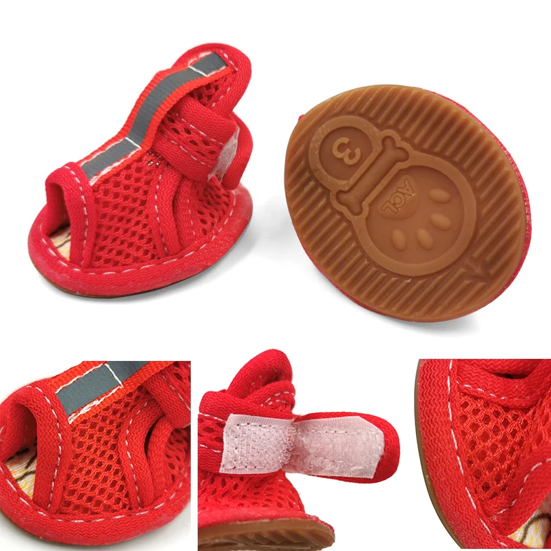 Кроссовки для собак и кошек Нескользящие летние обувь дышащая сандалии