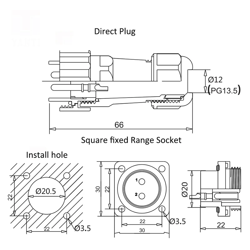 IP68 Водонепроницаемый авиационный кабель разъем и розетка папа женщина 2 3 4 5 6 7 9 12