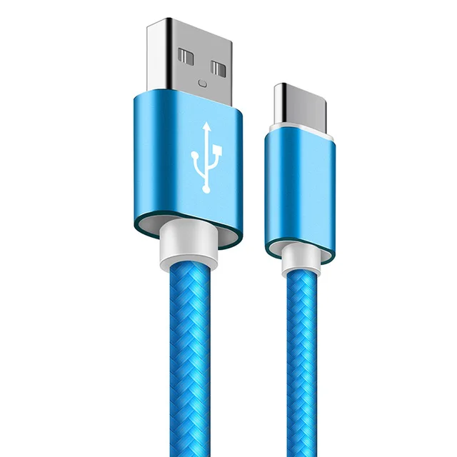 Blue Кабель типа USB C для быстрой зарядки samsung Galaxy S10 S9 S8 1 м 2 м 3 м type-C зарядное устройство для смартфона кабель для передачи данных для Xiaomi Mi 10 - Цвет: Blue