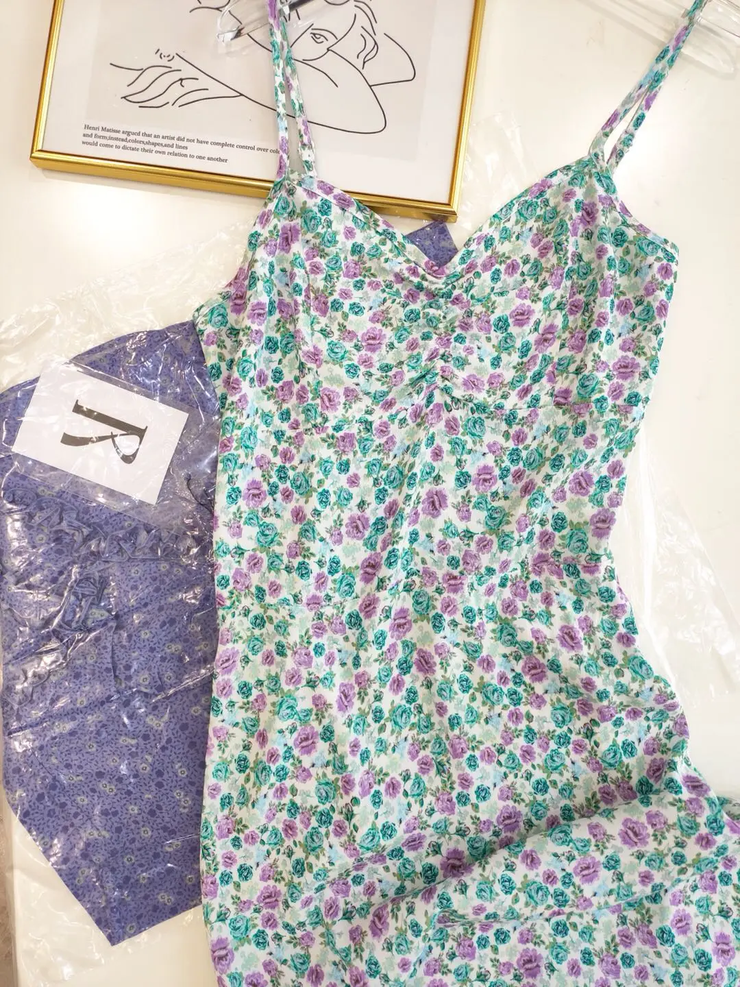 

Women Dress Spring/Summer 2021 New Dress Fashion Casual Floral Print Suspenders Midi Dress