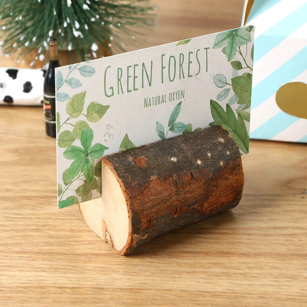 

Log Photo Clip Bark Stump Crafts Retro Country Home Decoration Stakes Wedding Hotel Table Card Decoration Party Home Decor