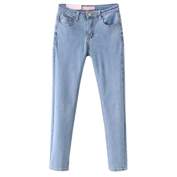 

American style retro elastic girl's versatile high waist, slim body, buttocks raised, one button jeans Leggings Pants